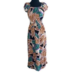 NWT Women’s Tropical Print Maxi Dress by Red Leaf Size M